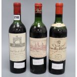 One bottle of Chateau Leoville-Las Cases, 1966, one bottle of Leoville Poyferre 1964 and a bottle of