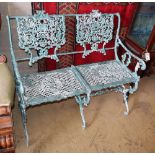 A Victorian style painted aluminium garden bench, W.97cm, D.54cm, H.85cm