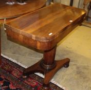 A Victorian rosewood folding card table, W.91cm, D.45cm, H.77cm