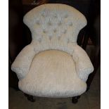 A small late Victorian upholstered chair