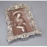 A late Victorian pierced silver photograph frame, by Goldsmiths & Silversmiths Co Ltd, London, 1894,