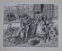 Stanley Anderson (1884-1966), line engraving, 'The Clothes Peg Maker' signed and inscribed Ed 60, 17
