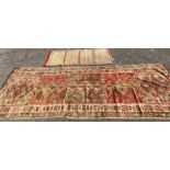 A Turkish Kilim rug and a Moroccan Kilim, larger 360 x 150cm