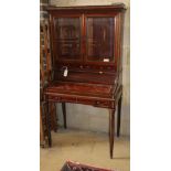 A Louis XVI style mahogany bureau cabinet, W.80cm, D.50cm, H.157cm