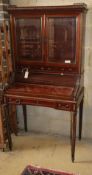 A Louis XVI style mahogany bureau cabinet, W.80cm, D.50cm, H.157cm