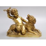 A Charles Menn ormolu group of child, dog and bird, height 20cm