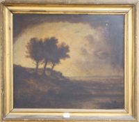 Early 19th century School, oil on canvas, Trees in an open landscape, 61 x 73cm