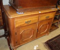 A Victorian pine side cabinet, W.104cm, D.51cm, H.77cm