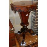 A Victorian rosewood trumpet tripod work table, W.43cm, D.43cm, H.72cm