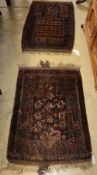 Two Belouch prayer rugs, larger 110 x 84cm