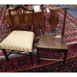 An 18th century elm Provincial wood seat chair together with a George III mahogany dining chair