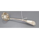 A George III Scottish provincial silver sifter ladle, I &GH, Paisley, circa 1790-1820, 16.8cm, 32