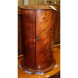 A Victorian marble top cylindrical pot cupboard, diameter 40cm, H.66cm