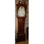 A George III mahogany eight day longcase clock, the painted dial marked H. Harris, H.204cm