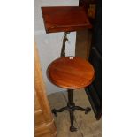 An Edwardian mahogany and cast iron occasional combined reading table, H.108cm