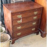 A small George III and later mahogany chest with brushing slide (reduced), W.71cm, D.42cm, H.74cm