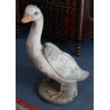 A reconstituted stone garden ornament of a goose, H.56cm