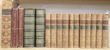 A collection of 18th and early 20th century bindings, including Brougham's Works, 11 vols,