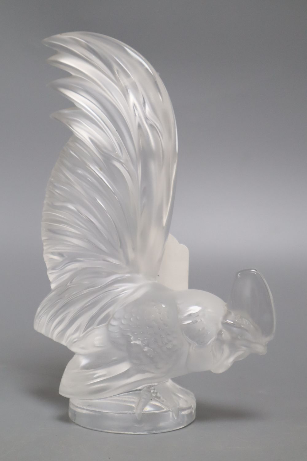 A Lalique glass 'cockerel' car mascot, height 21cm