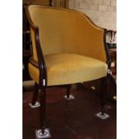 An Edwardian George III style upholstered tub chair, W.58, D.50cm, H.87cm