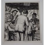 Stanley Anderson (1884-1966), line engraving, 'Gleaners' signed in pencil and marked edition of