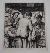 Stanley Anderson (1884-1966), line engraving, 'Gleaners' signed in pencil and marked edition of