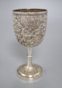 An early 20th century Chinese Export white metal goblet by Wang Hing, Hong Kong, 14.2cm, 159 grams.