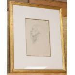 Sir Thomas Monnington (1902-1976), pencil on paper, Portrait of Winifred Knights c.1923, signed,