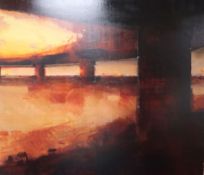 Chris Farrell (1971-), oil on canvas, 'Phobos 2', inscribed verso, 107 x 122cm, unframed