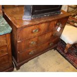 A small George III mahogany chest of four drawers, W.90cm, D.45cm, H.79cm