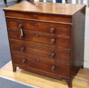 A Victorian mahogany bonnet chest, W.87cm, D.48cm, H.88cm