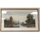 John Fulton (1835-1894), watercolour, Anglers in a river landscape, signed and indistinctly