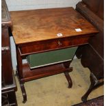 An early 19th century Belgian mahogany work table, W.59cm, D.42cm, H.78cm