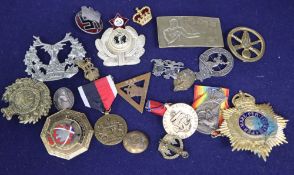 A quantity of military badges