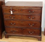 A George III mahogany chest with brushing slide, W.93cm, D.45cm, H.88cm