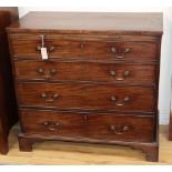 A George III mahogany chest with brushing slide, W.93cm, D.45cm, H.88cm