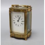 A brass cased carriage timepiece