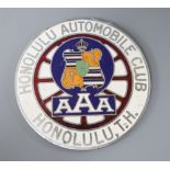 A Honolulu Automobile Club badge