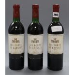 Three bottles of Les Forts de Latour Pauillac 1981