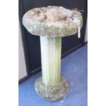 A reconstituted stone circular bird bath, H.68cm