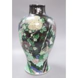 A 19th century Chinese famille verte vase, H.37cm