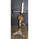 An Italian style giltwood and gesso cupid floor lamp, H.75cm