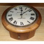 A 19th century mahogany wall clock, by Mathers & Son (a.f.)