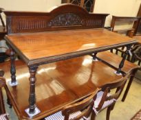 A late Victorian walnut bench (converted from a sideboard), W.136cm, D.55cm, H.70cm
