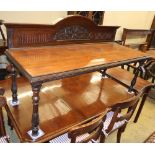 A late Victorian walnut bench (converted from a sideboard), W.136cm, D.55cm, H.70cm