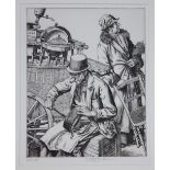 Stanley Anderson (1884-1966), line engraving, 'The Old Tinker', signed and inscribed Ed 50, 17.5 x