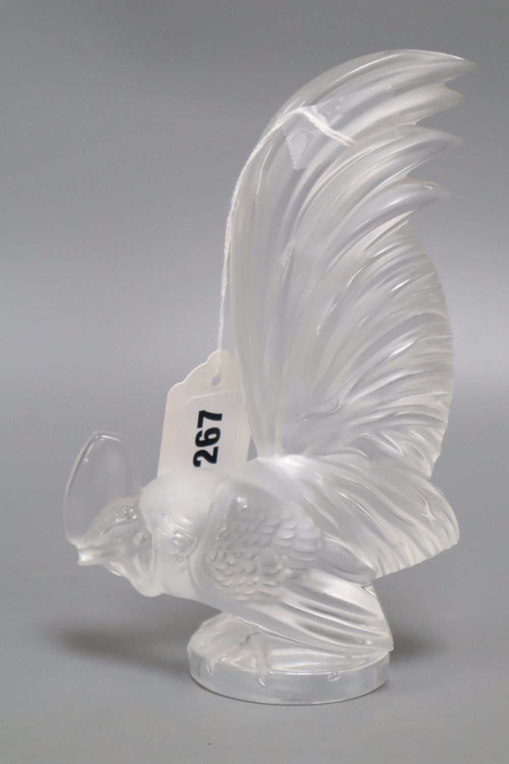 A Lalique glass 'cockerel' car mascot, height 21cm - Image 2 of 4