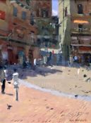 § Ken Howard (1932-)oil on board'Sienna'signed, 1981 New Grafton Gallery label verso9 x 6.75in.