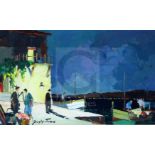 Cecil Rochfort D'Oyly John (1906-1993)oil on boardMediterrenean harbour scene at nightsigned7.5 x