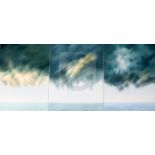 § Susan Evans (20th C.)oil on canvas, triptychUntitled - cloudssigned and dated 2000 versoeach 44